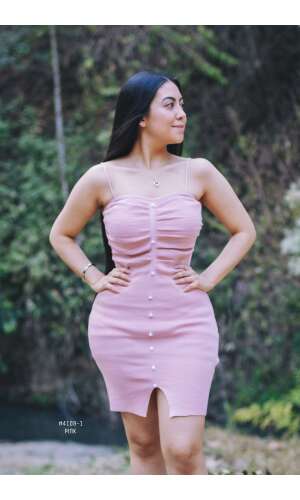 #OU129 VESTIDO PERLAS #8155-1