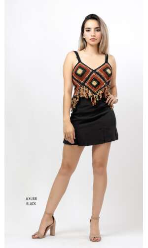 #XU66 TOP CROCHET ROMBO #2177