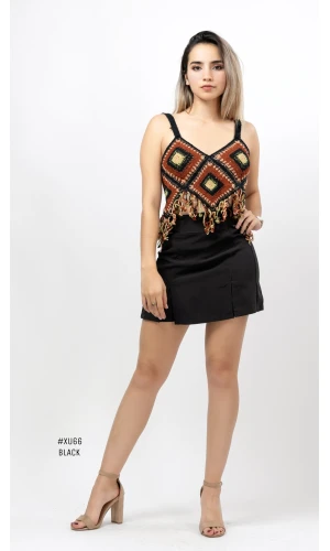 #XU66 TOP CROCHET ROMBO #2177