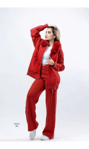#ZU201 CONJUNTO PELUDO SACO + PANTALON