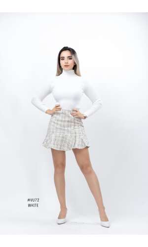 #XU72 FALDA MINI CUADRILLE VOLADO #876