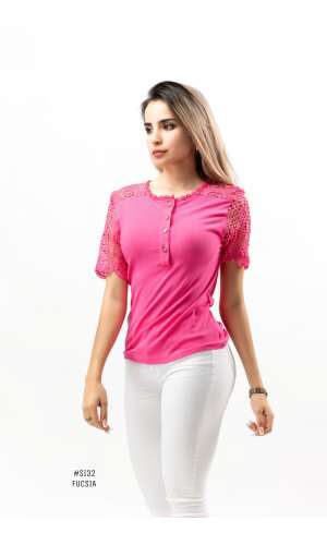 #Si32 PLAYERA ENCAJE BOTON