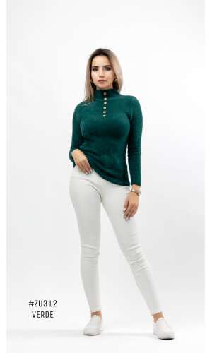#ZU312 CUELLO ALTO 6 BOTON MADERA