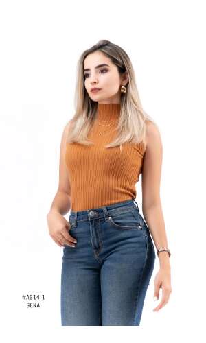#AG14.1 TOP S MANGA+CUELLO