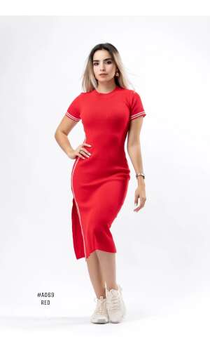 #AD69 VESTIDO LINEA VERTICAL